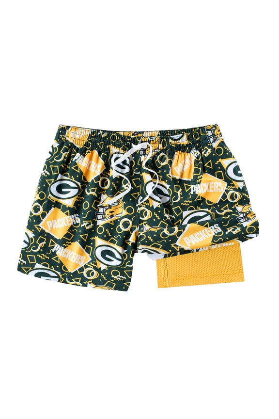 Men's Chubbies Green Green Bay Packers Game Day Fit Classic Lined Swim Trunks