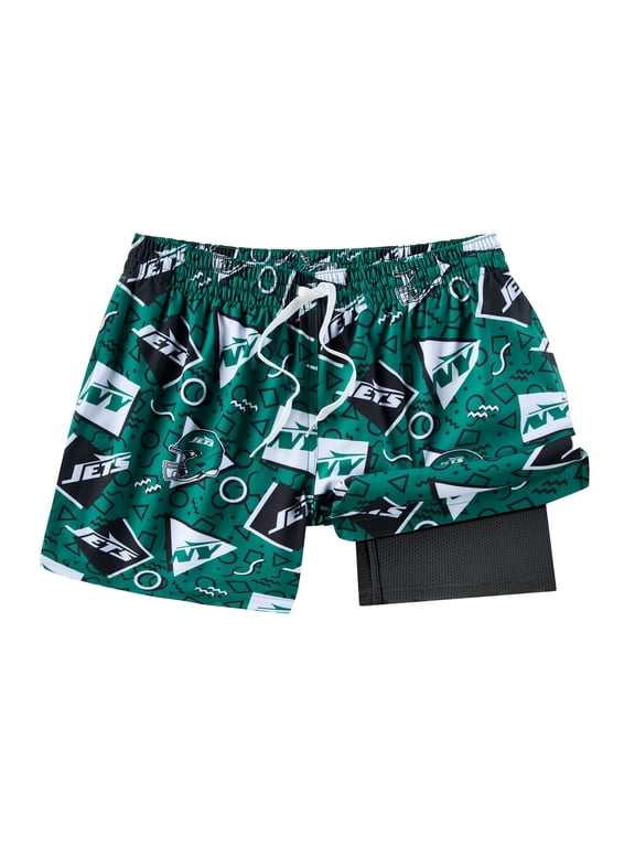 Men's Chubbies Green New York Jets Game Day Fit Classic Lined Swim Trunks