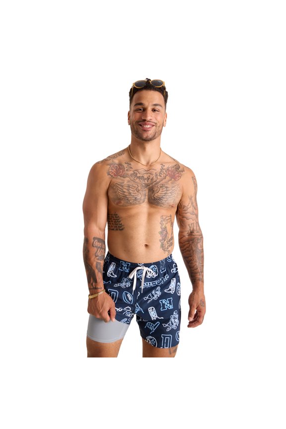 Men's Chubbies Navy Dallas Cowboys The Neon 5.5" Classic Lined Swim Trunks
