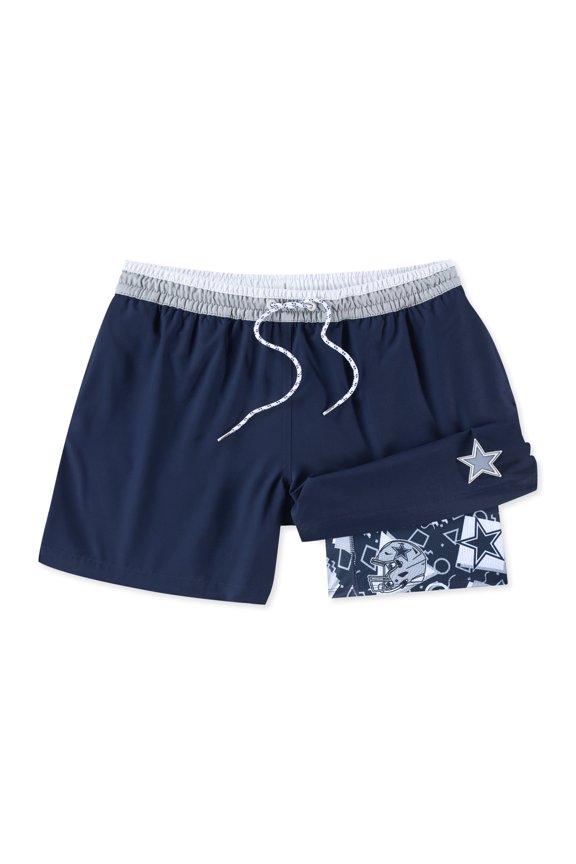 Men's Chubbies Navy Dallas Cowboys The Secret Lined Swim Trunks