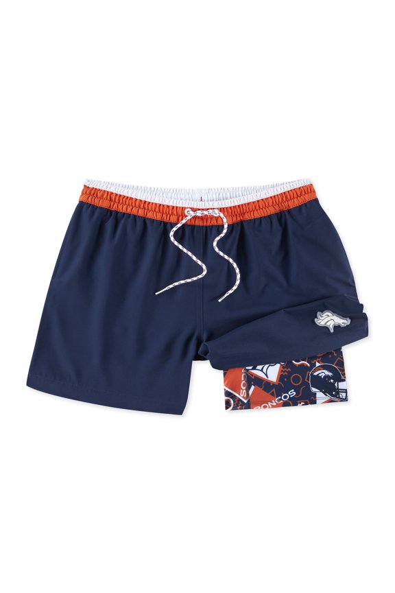 Men's Chubbies Navy Denver Broncos The Secret Lined Swim Trunks