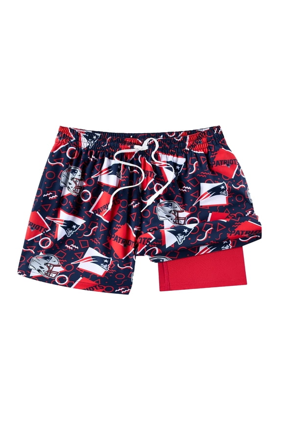 Men's Chubbies Navy New England Patriots Game Day Fit Classic Lined Swim Trunks