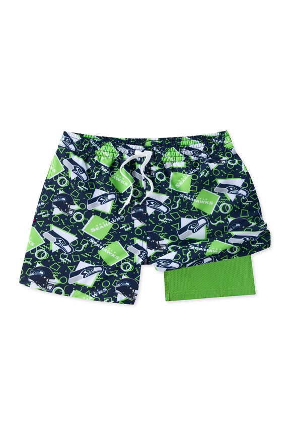 Men's Chubbies Navy Seattle Seahawks Game Day Fit Classic Lined Swim Trunks