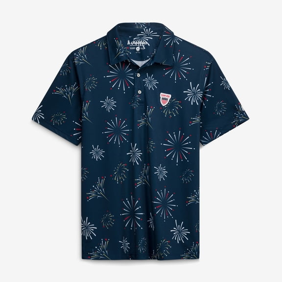 Men's Chubbies  Navy Team USA The Rockets Rad Glare Performance Polo