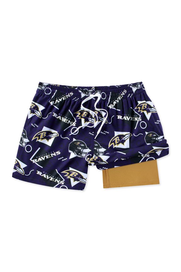 Men's Chubbies Purple Baltimore Ravens Game Day Fit Classic Lined Swim Trunks