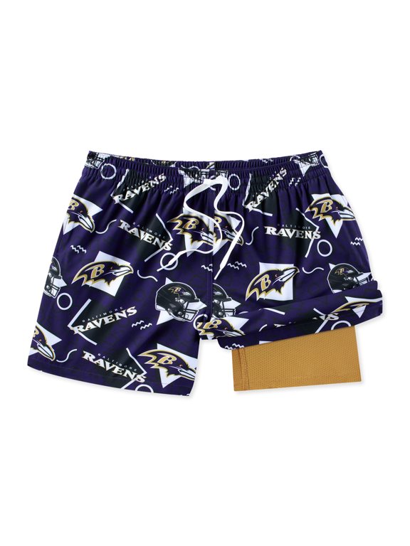 Men's Chubbies Purple Baltimore Ravens Game Day Fit Classic Lined Swim Trunks