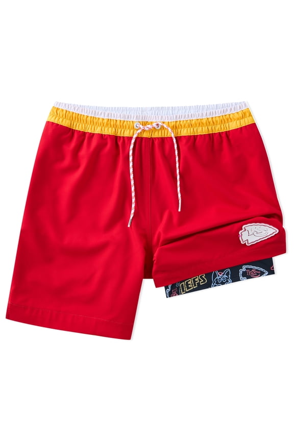 Men's Chubbies Red Kansas City Chiefs 5.5" Classic Lined Swim Trunks