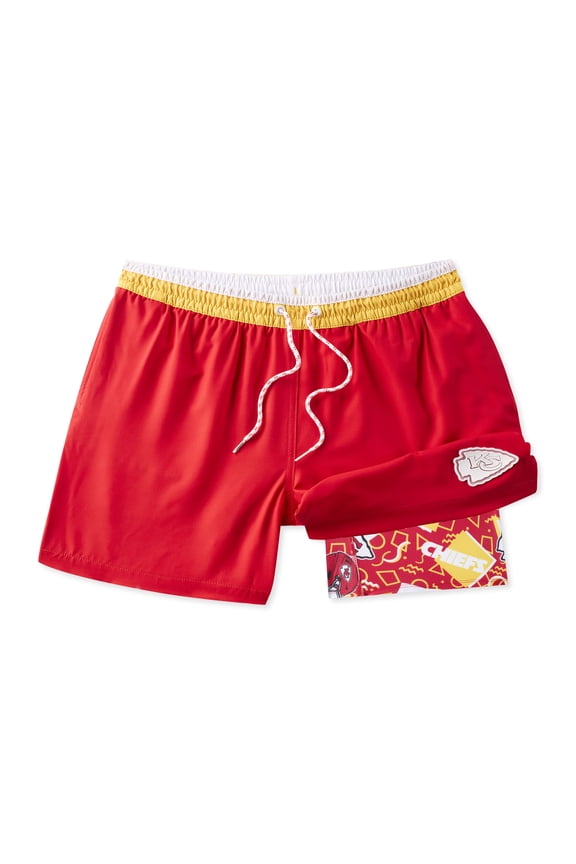 Men's Chubbies Red Kansas City Chiefs The Secret Lined Swim Trunks