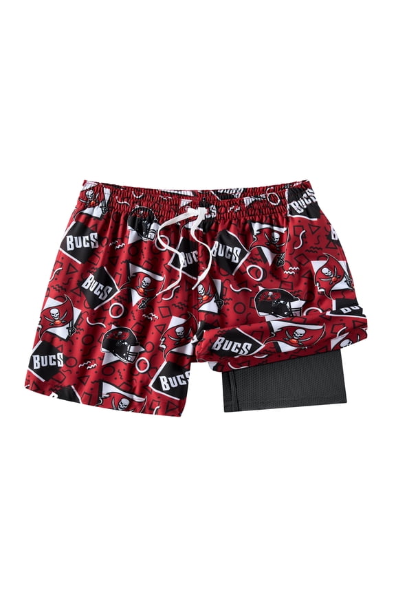 Men's Chubbies Red Tampa Bay Buccaneers Game Day Fit Classic Lined Swim Trunks