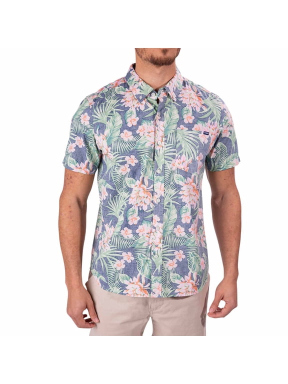 Men's Chubbies Short Sleeve Button Down Shirt Color: Navy Heather Size: S