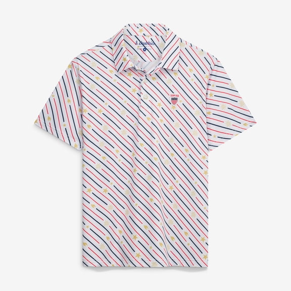 Men's Chubbies  White Team USA The Life, Liberty, & Candles Performance Polo