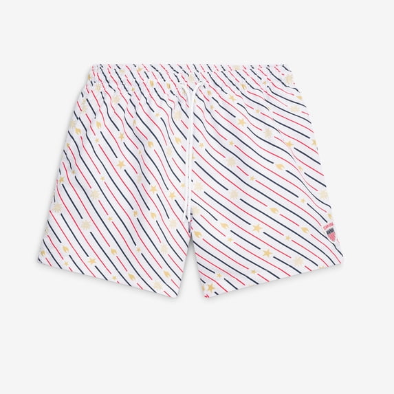 Men's Chubbies White Team USA The Life, Liberty & Candles Rigid Swim Trunk