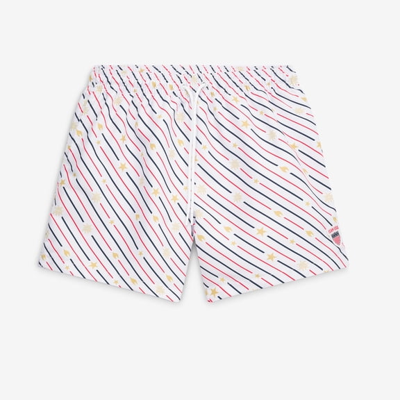 Men's Chubbies White Team USA The Life, Liberty & Candles Rigid Swim Trunk