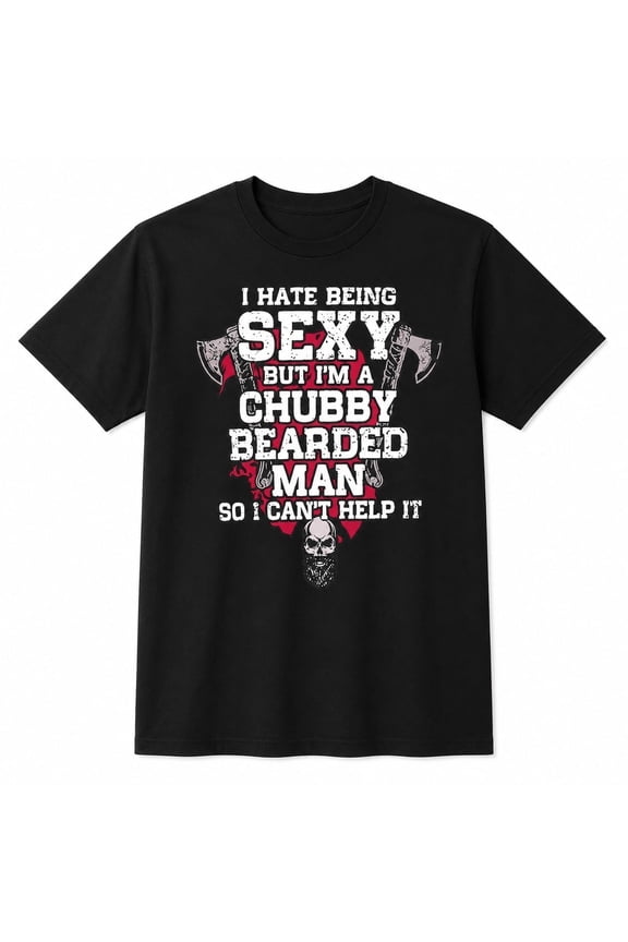 Men's Chubby Bearded Man Skull Graphic T-Shirt, Unisex Classic Fit