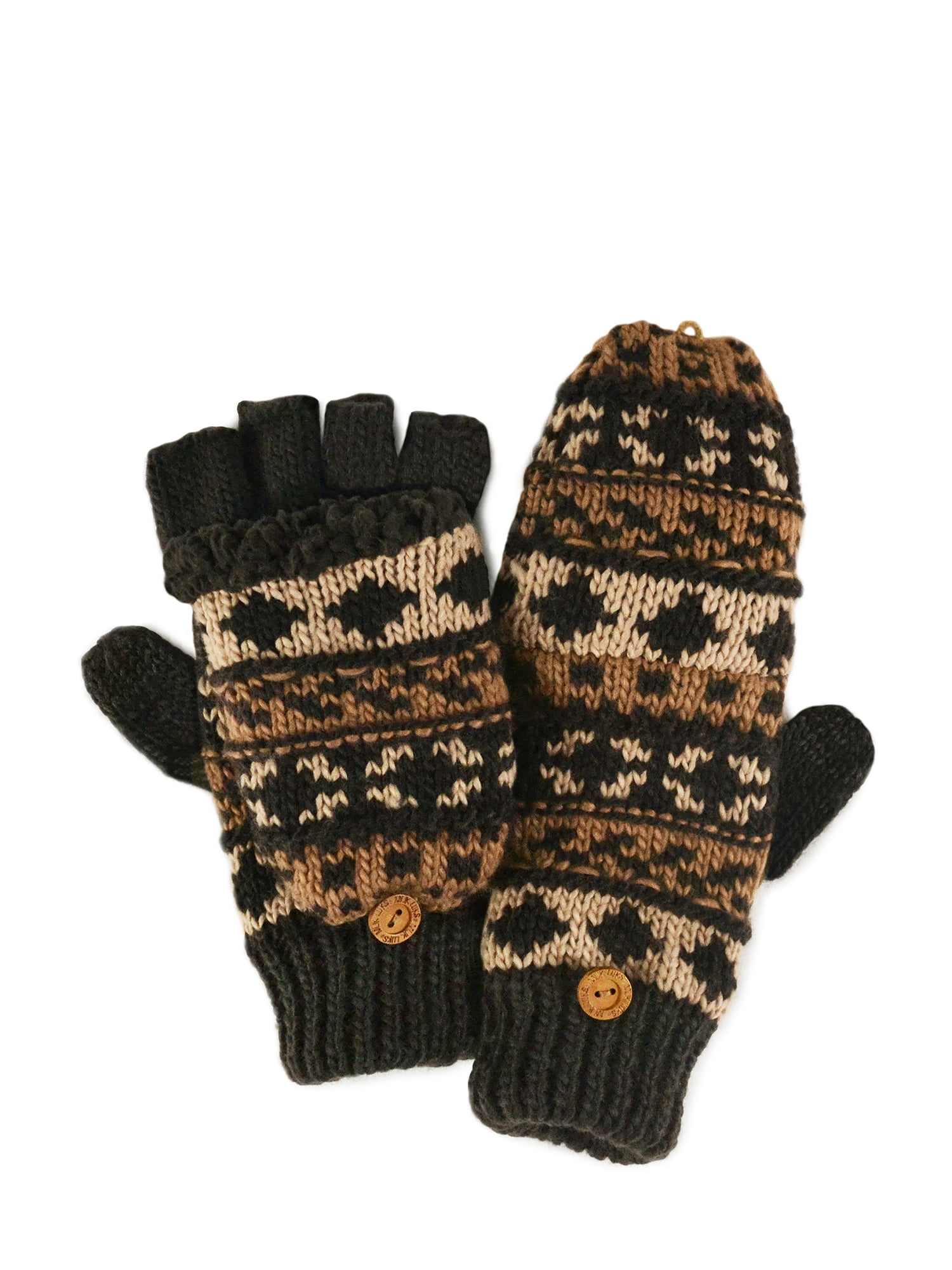 Men's Chunky Fairisle Flip Mittens