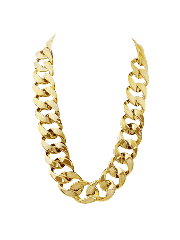 Men's Chunky Necklace, Rapper Fake Gold Chain 90s Hip Hop Fake Gold Necklace Costume Accessory (27.5 Inches*1.37inches)