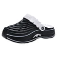 thumbnail image 1 of Men's Chunky Platform Clogs Lightweight Non Slip Walking Sandals Breathable Summer Beach Slide with Arch Support Black Size 10, 1 of 4