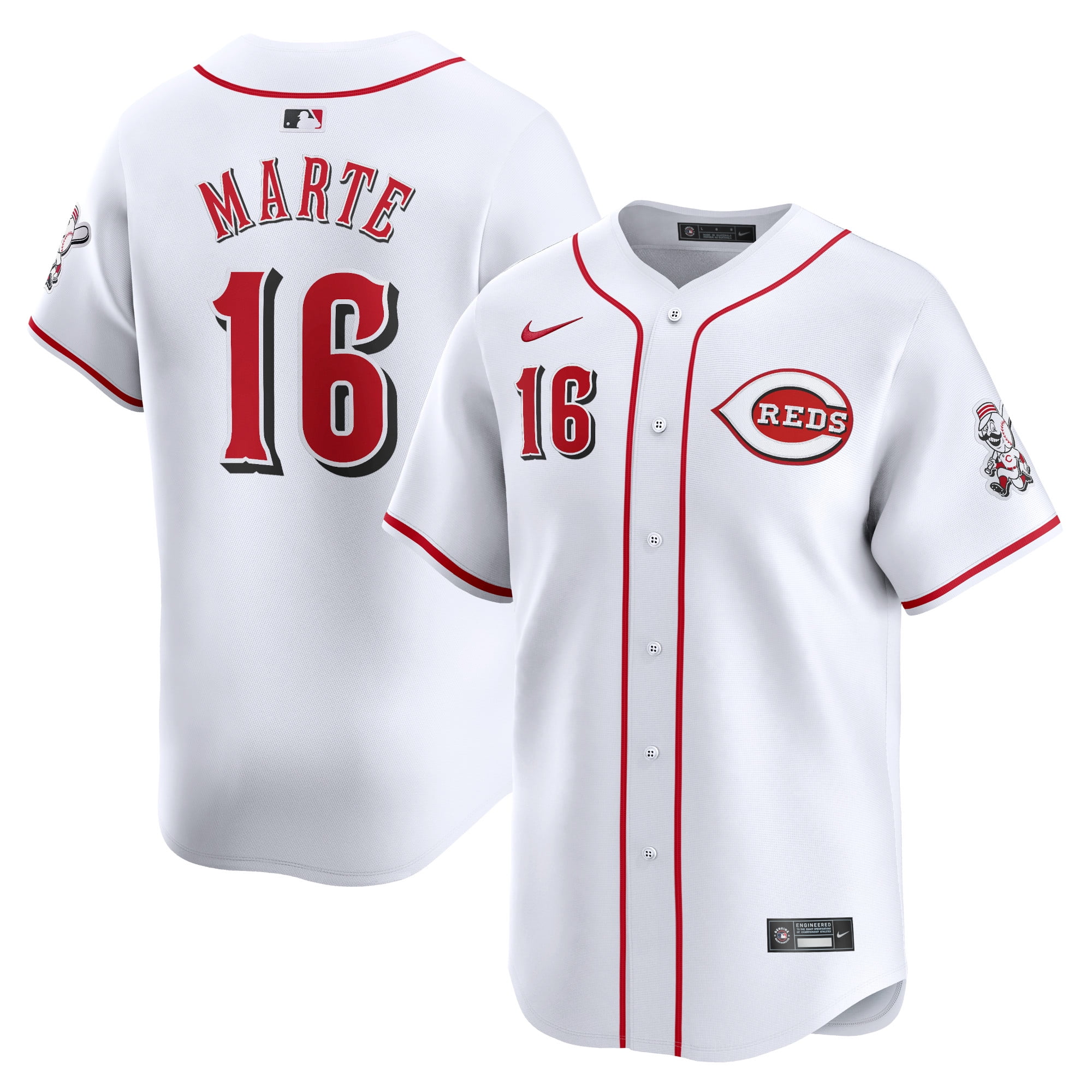 Men's Cincinnati_Reds Noelvi Marte White Home Limited Player Jersey ...