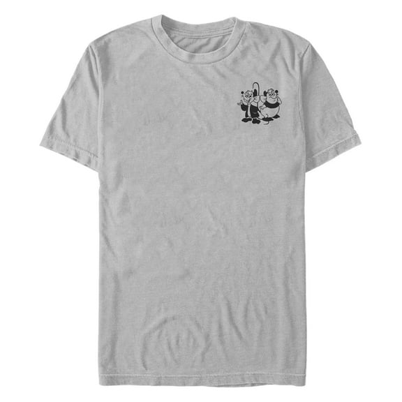 Men's Cinderella Jaq and Gus Small Outline Portrait Graphic T-Shirt