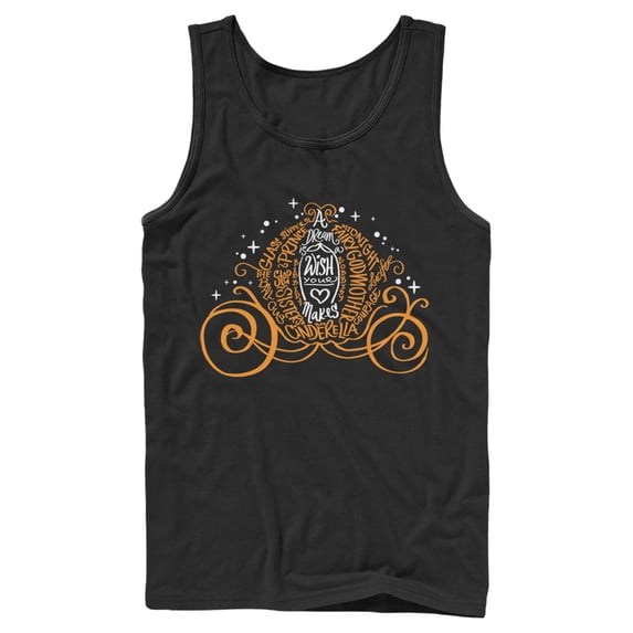 Men's Cinderella Magical Pumpkin Carriage Tank Top Black 2X Large