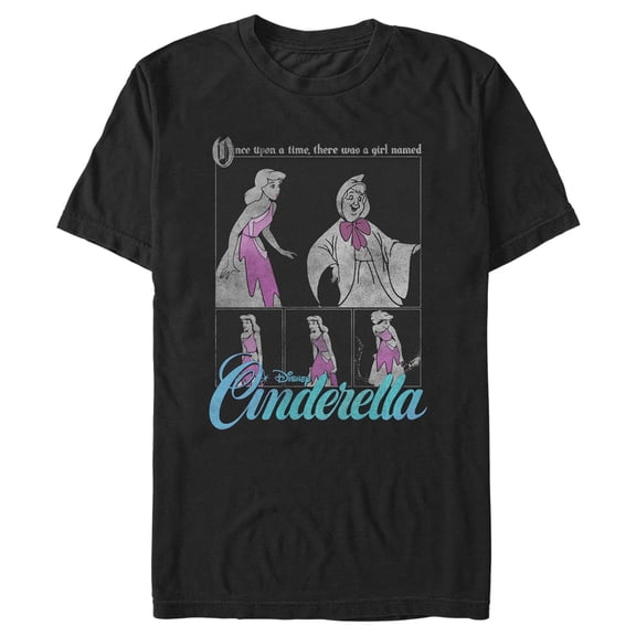 Men's Cinderella Once Upon a Time Scene  Graphic Tee Black Large