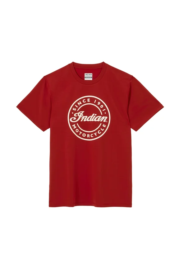 Men's Circle Script Indian Motorcycle T-Shirt, Red