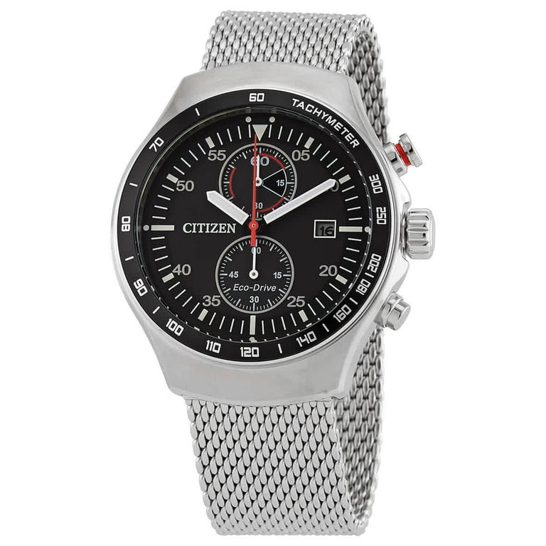 Men s Citizen Eco Drive Chronograph Mesh Band Watch CA7010 86E