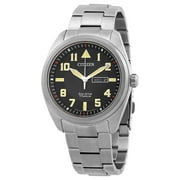 Citizen Garrison Mens Black Dial Titanium Eco-Drive Watch BM8560-53E