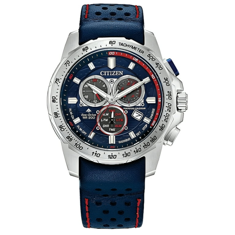 Citizen Men's Promaster MX Eco-Drive Watch, Silver-tone, Blue Band