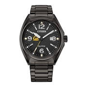 Mens Citizen Watch Black Cal Bears Eco-Drive Sport Casual Stainless Steel Black Dial Bracelet Watch