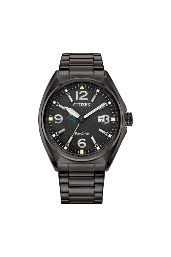 Men's Citizen Watch Black Coastal Carolina Chanticleers Eco-Drive Sport Casual Stainless Steel Black Dial Bracelet Watch