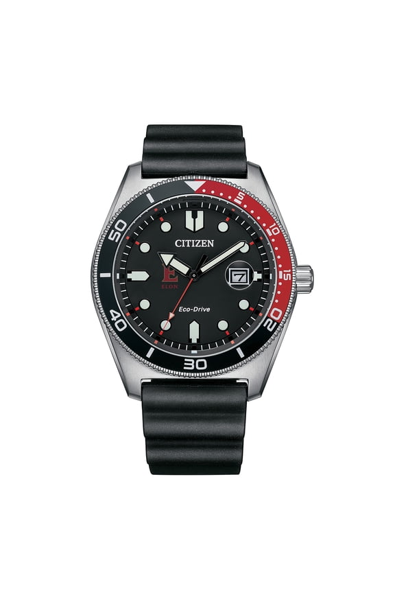 Men's Citizen Watch Black Elon Phoenix Eco-Drive Sport Casual Black Dial Watch with Polyurethane Strap