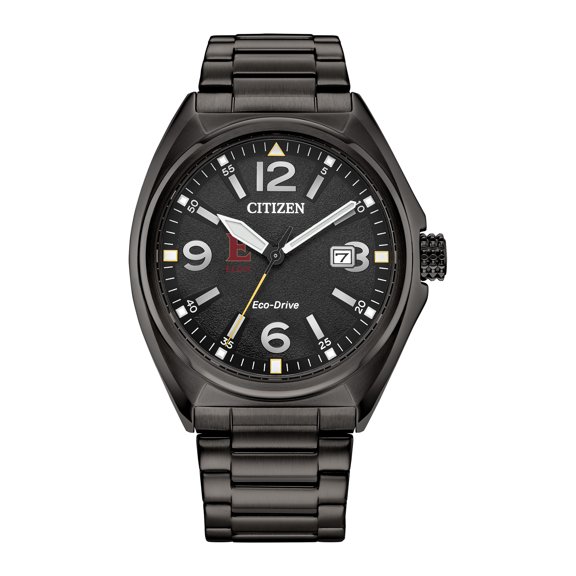 Men's Citizen Watch Black Elon Phoenix Eco-Drive Sport Casual Stainless Steel Black Dial Bracelet Watch