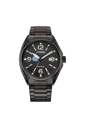 Men's Citizen Watch Black North Carolina Tar Heels Eco-Drive Sport Casual Stainless Steel Black Dial Bracelet Watch