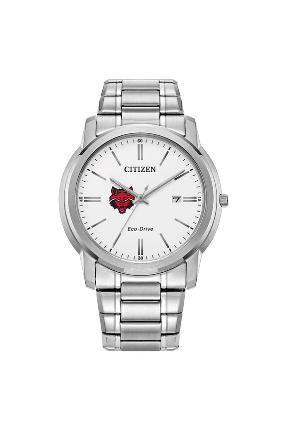 Men's Citizen Watch  Silver Arkansas State Red Wolves Classic Eco-Drive Steel Watch