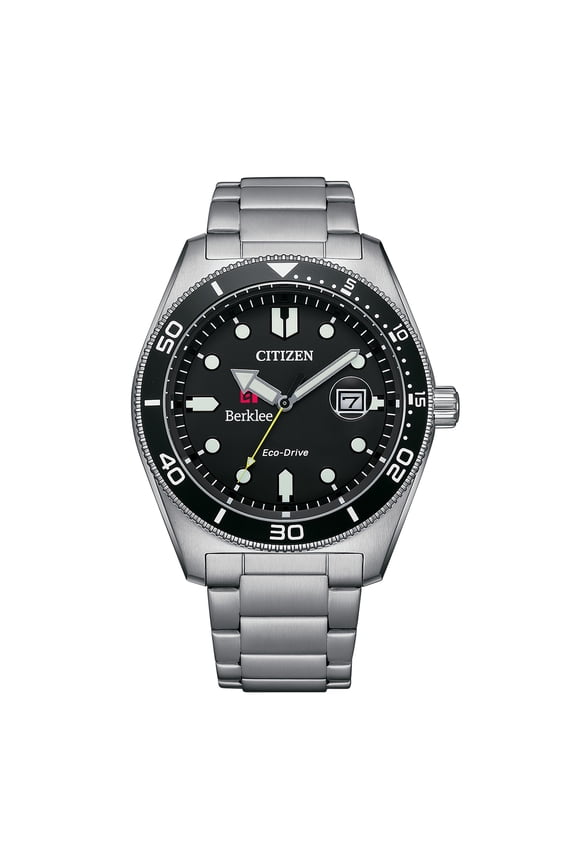 Men's Citizen Watch Silver Berklee College of Music Eco-Drive Sport Casual Stainless Black Dial Steel Watch