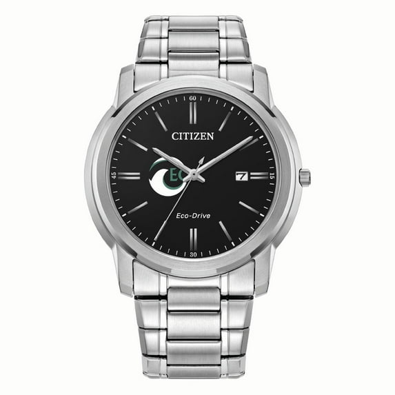 Men's Citizen Watch Silver Eckerd Tritons Eco-Drive Black Dial Stainless Steel Watch