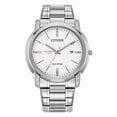 thumbnail image 1 of Men's Citizen Watch Silver Haverford College Eco-Drive White Dial Stainless Steel Watch, 1 of 1