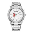 thumbnail image 1 of Men's Citizen Watch Silver Illinois Fighting Illini Eco-Drive White Dial Stainless Steel Watch, 1 of 1