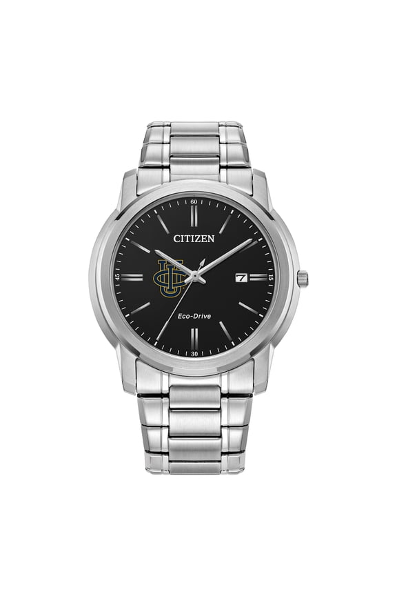 Men's Citizen Watch Silver UC Irvine Anteaters Eco-Drive Black Dial Stainless Steel Watch
