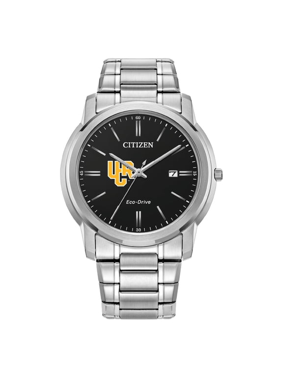 Men's Citizen Watch Silver UC Riverside Highlanders Eco-Drive Black Dial Stainless Steel Watch