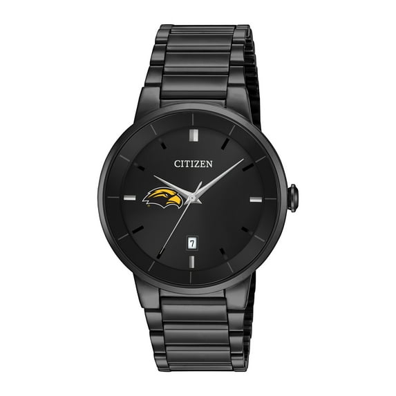 Men's Citizen Watch Southern Miss Golden Eagles Black Dial Stainless Steel Watch
