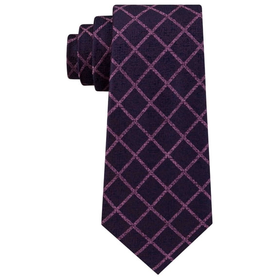 Men's City Grid Plaid Neck Tie Silk Accessory Not Applicable