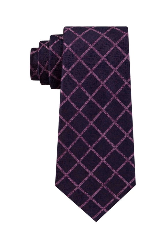 Men's City Grid Plaid Neck Tie Silk Accessory Not Applicable