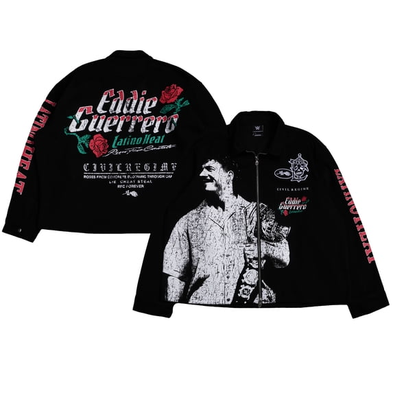 Men's Civil Regime Black Eddie Guerrero Latino Heat Rose Garden Heat Full-Zip Jacket