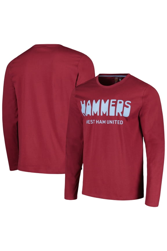 Men's Claret West Ham United Heavy Long Sleeve T-Shirt