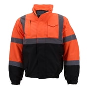 Mens Class 3 Safety High Visibility Water Resistant Reflective Neon Work Jacket M9099 Neon Orange, M