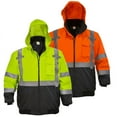 thumbnail image 1 of Men's Class 3 Safety High Visibility Water Resistant Reflective Neon Work Jacket,Yellow.XL, 1 of 5