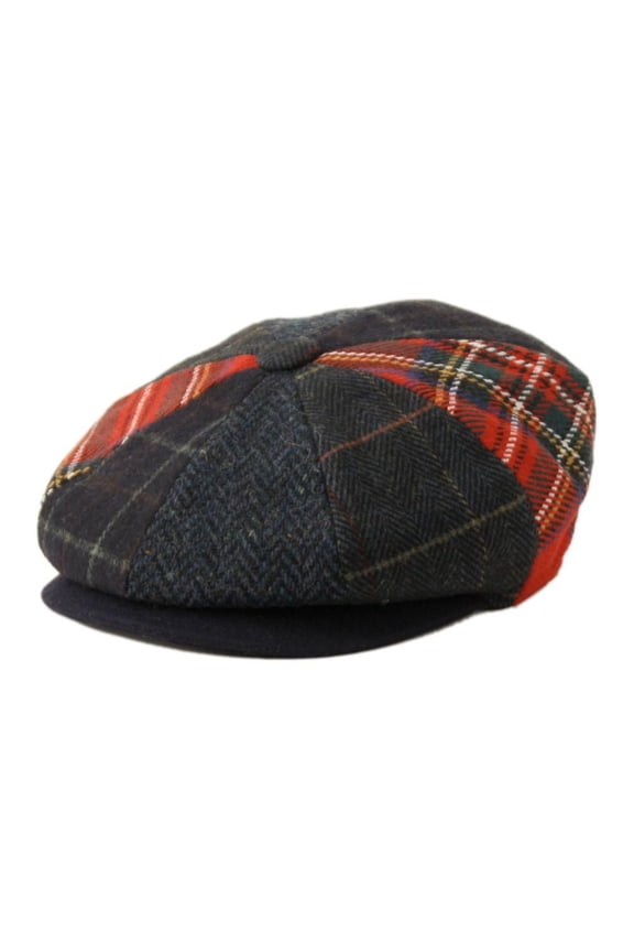 Men's Classic 8 Panel Wool Blend Newsboy Ivy Cap Snap Brim Tweed Gatsby Hat