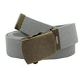 thumbnail image 1 of Men's Classic Antique Gold Military Slider Belt Buckle with Canvas Web Belt Large Gray, 1 of 3